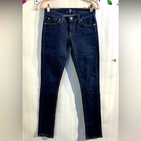 Buy 7 For All Mankind Roxanne Mid Rise Slim Leg Jeans Sz 26 - Picture 2 of 6